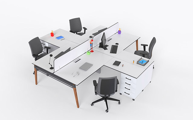 4-row L Work Table
