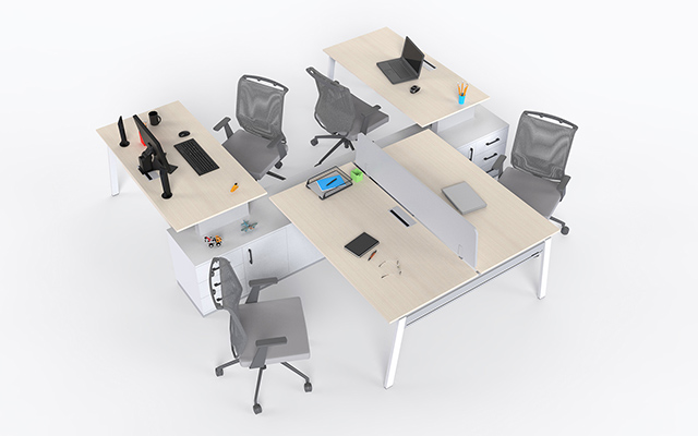 4-row L Work Table