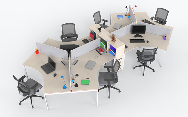 4-work Desk Storage + Divider