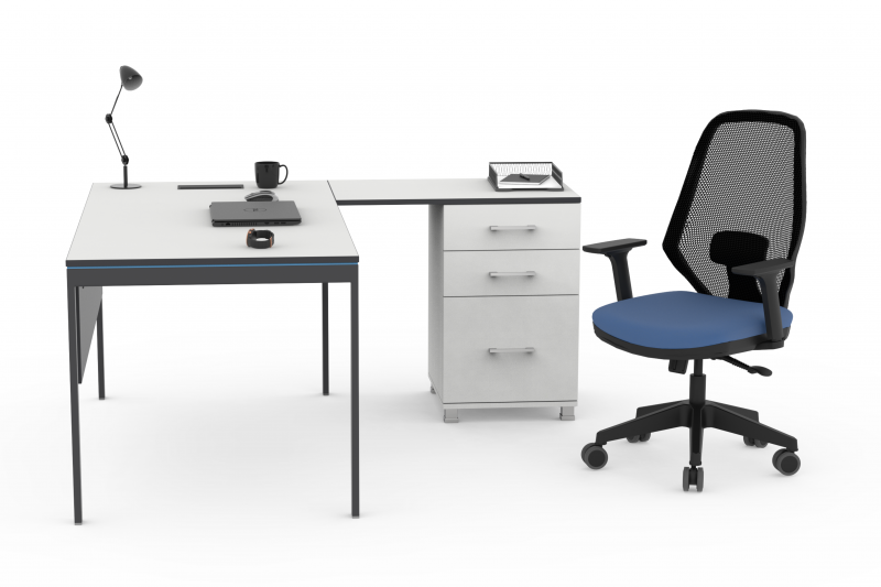 Frame | Desk Set With Return and Pedestal