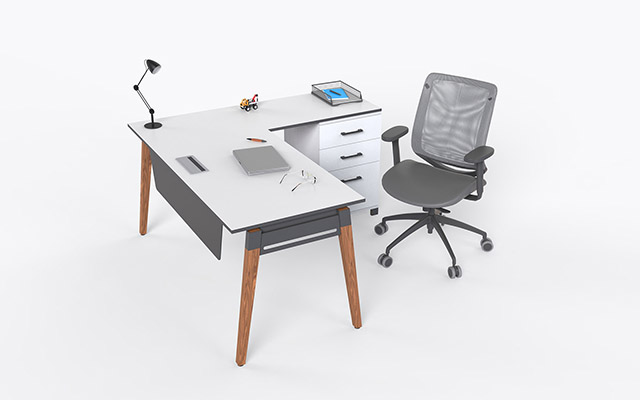 L Table With Caisson