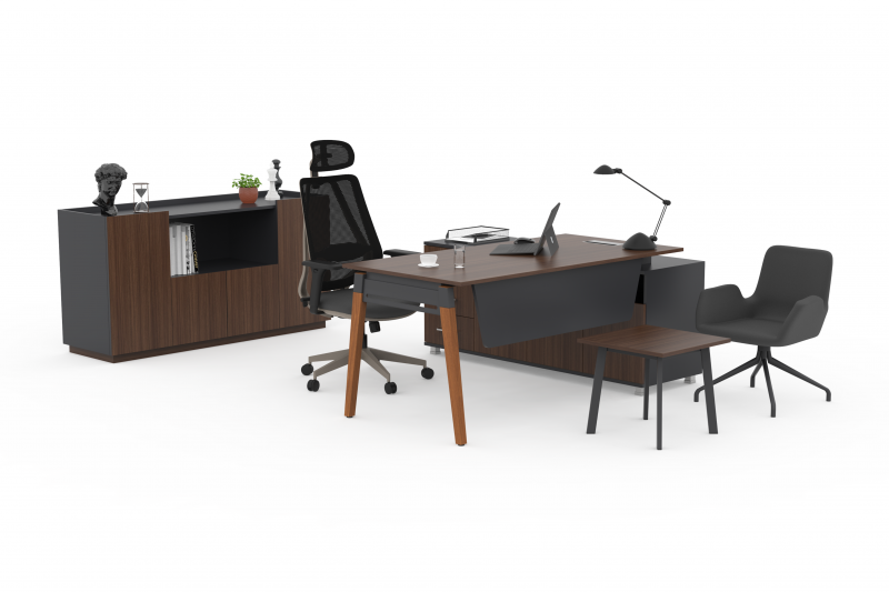 Pivot Wooden | Desk Set With Side Storage