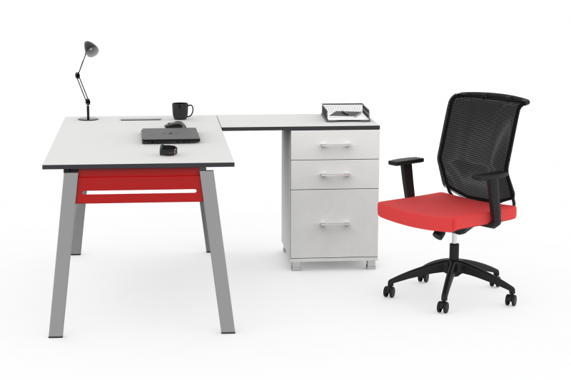 Pivot Metal | Ensemble Bureau Avec Retour et Caisson