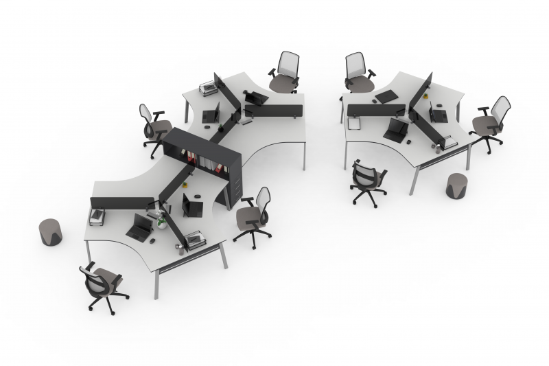 Pivot Metal | 3-person Workstation