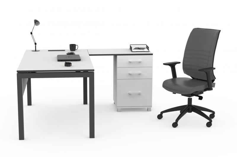 Setup | Desk Set With Return and Pedestal